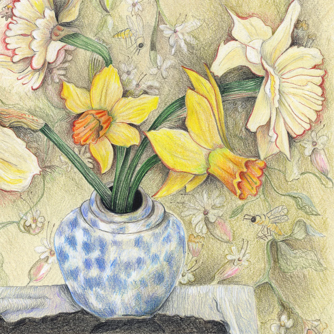 “Daffodils” detail.
