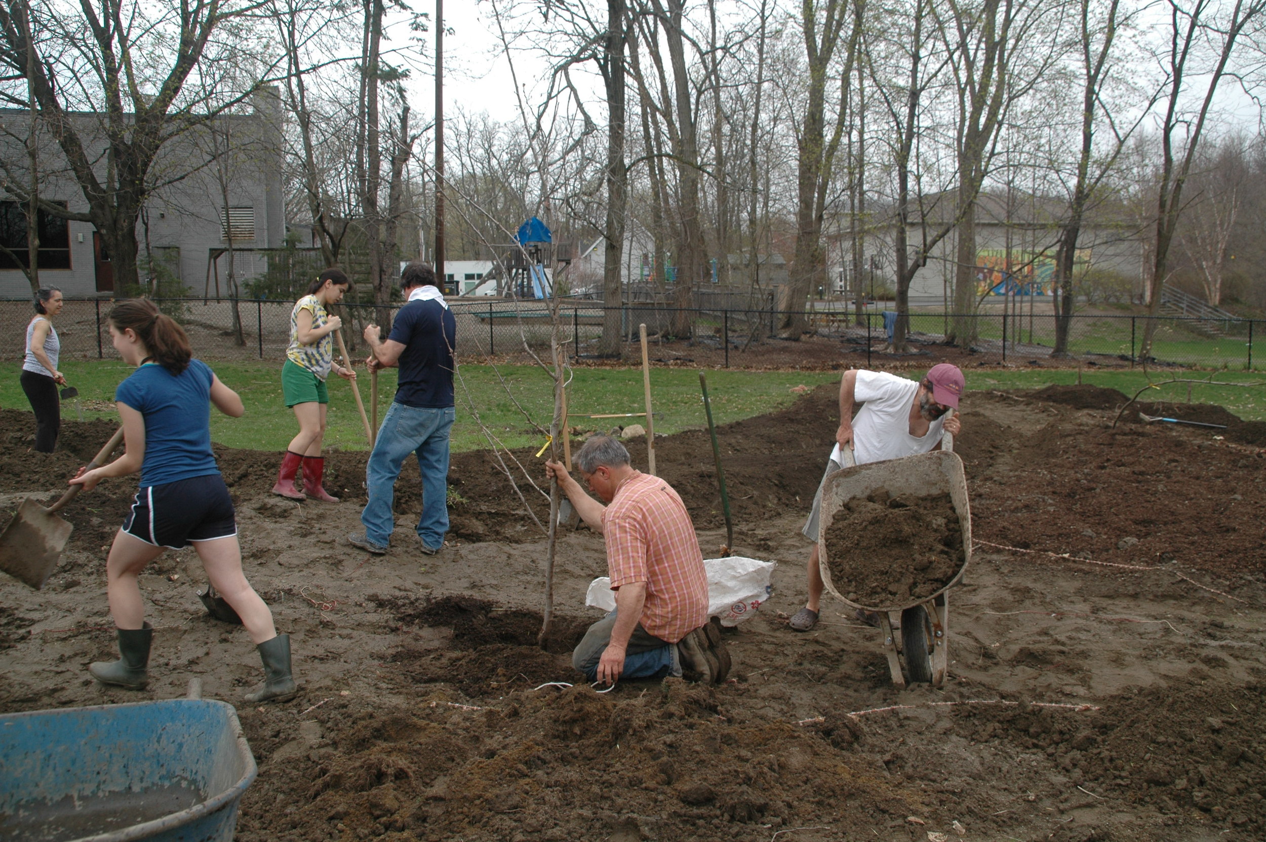 The initial CBI Garden being established in 2011 by community parents and teens