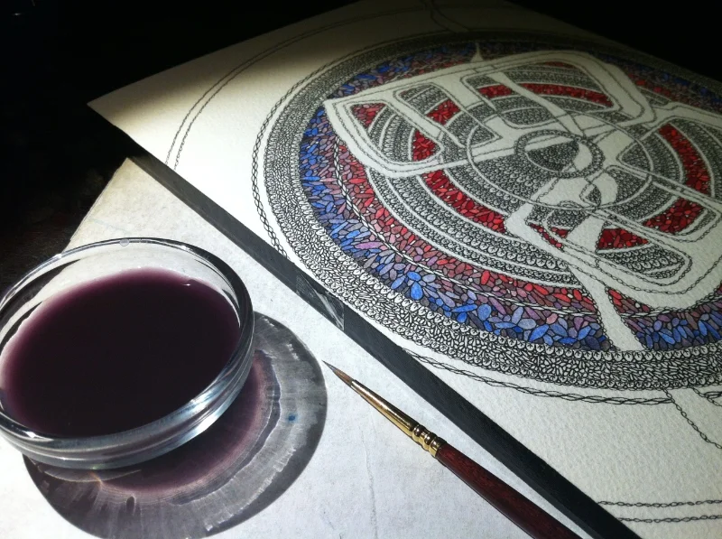 A detail of a painting in progress... a night of watercolors