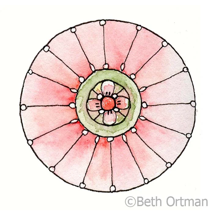 Watercolor Mandala ©Beth Ortman 2017