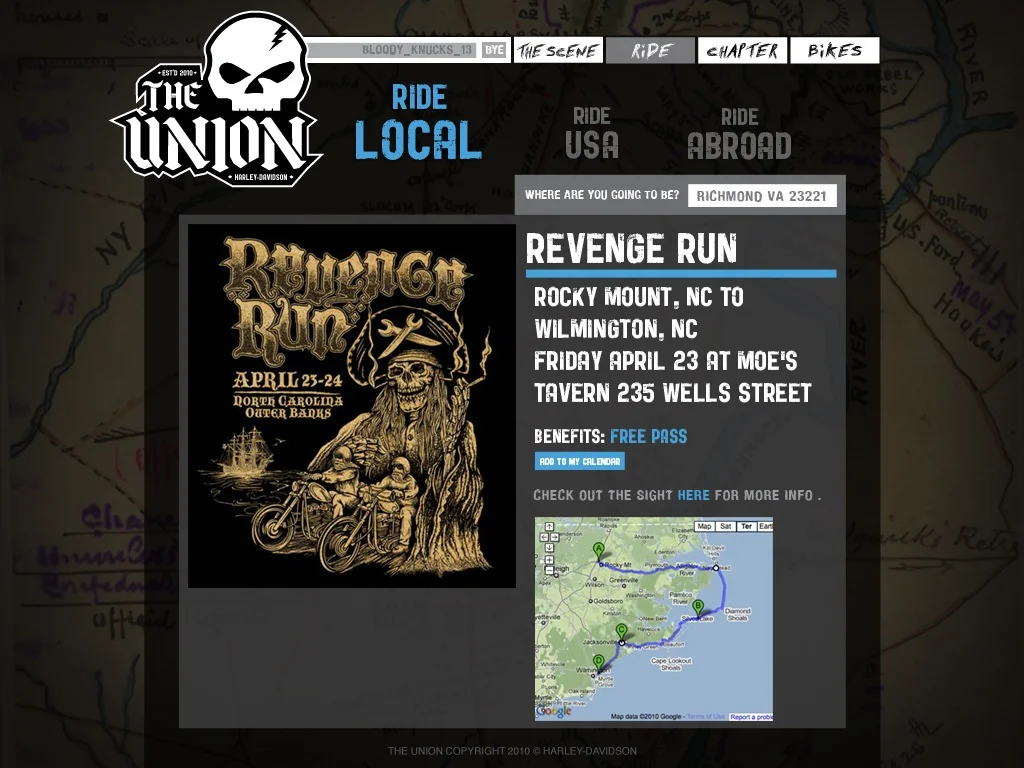 Members could create their own rides and invites friends and other regional members.