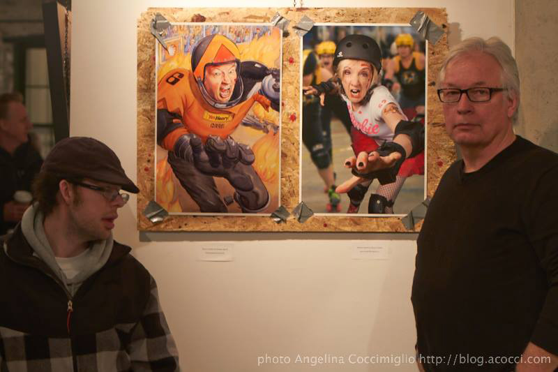 Henry Feather (right) with his son Harrison at the Double Vision Gala Opening, March 6th, 2014. (Photo by Angelina Coccimiglio)