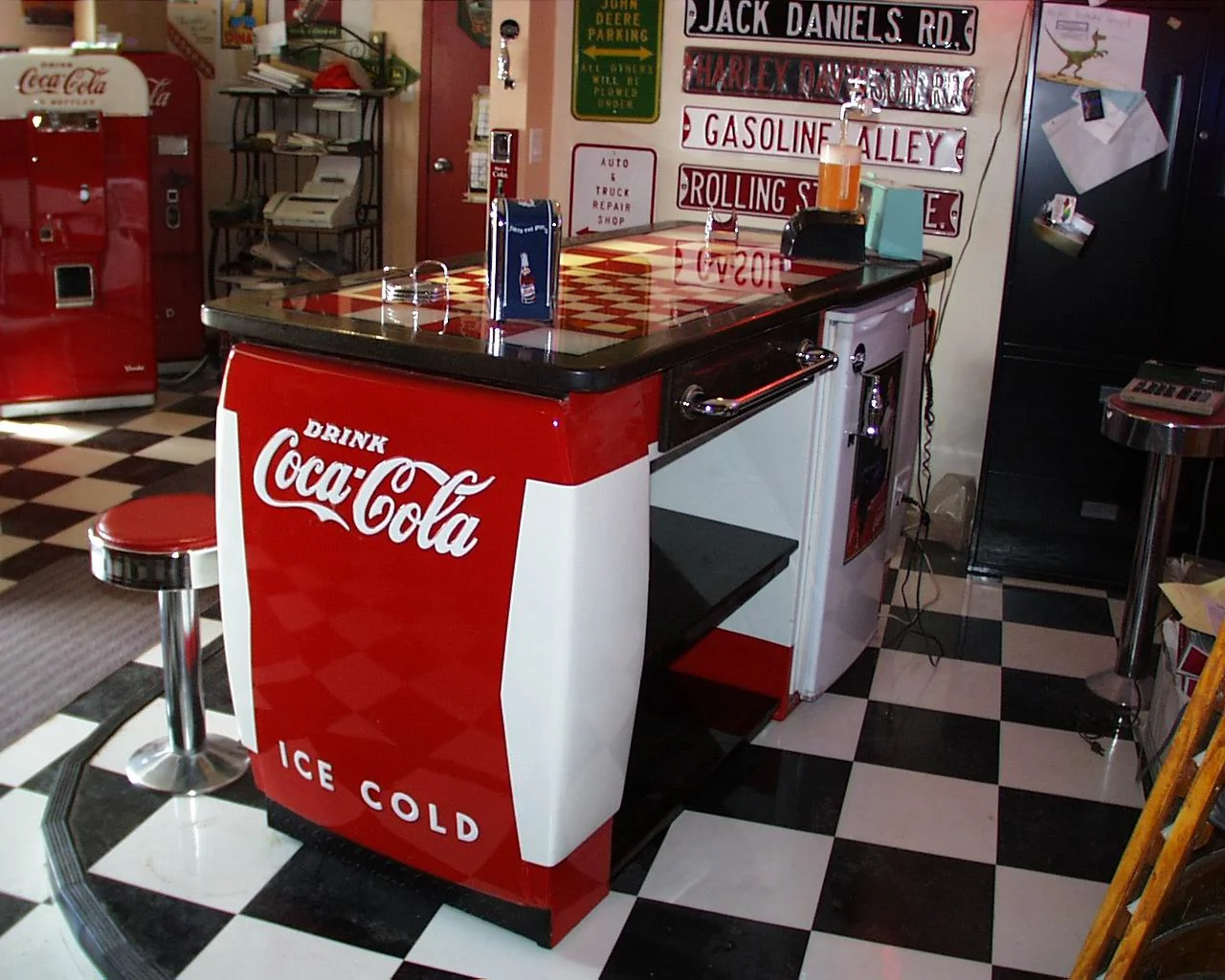 Coke Chest Cooler Bar Sideview
