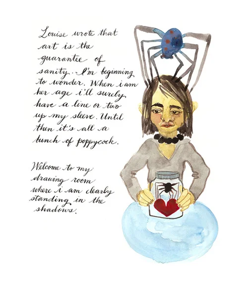 Me and My Shadow, watercolor and ink on paper, Golly Bard | Holly Ward Bimba © all rights reserved