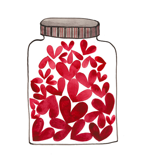  Jar of Love No. 42,&nbsp;watercolor on paper,&nbsp;Golly Bard | Holly Ward Bimba&nbsp;© all rights reserved 