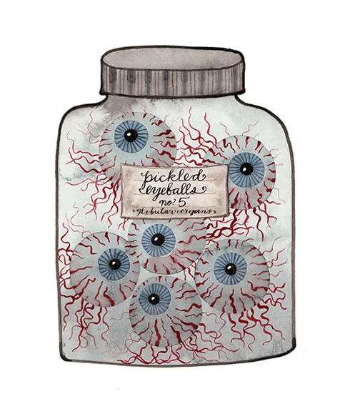 Pickled Eyeballs No. 5, watercolor on paper, Golly Bard | Holly Ward Bimba © all rights reserved