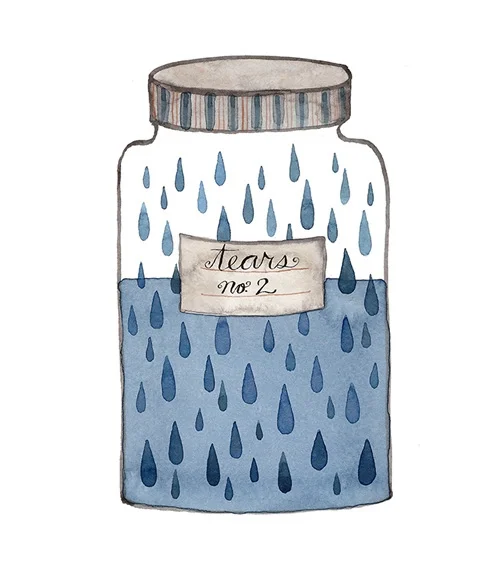Jar of Tears No. 2, watercolor on paper, Golly Bard | Holly Ward Bimba © all rights reserved