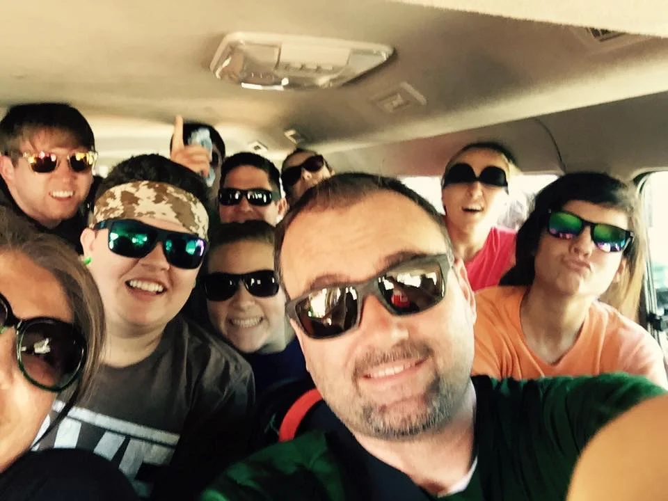 Part of the Connect Global April Team riding through La Ceiba. 