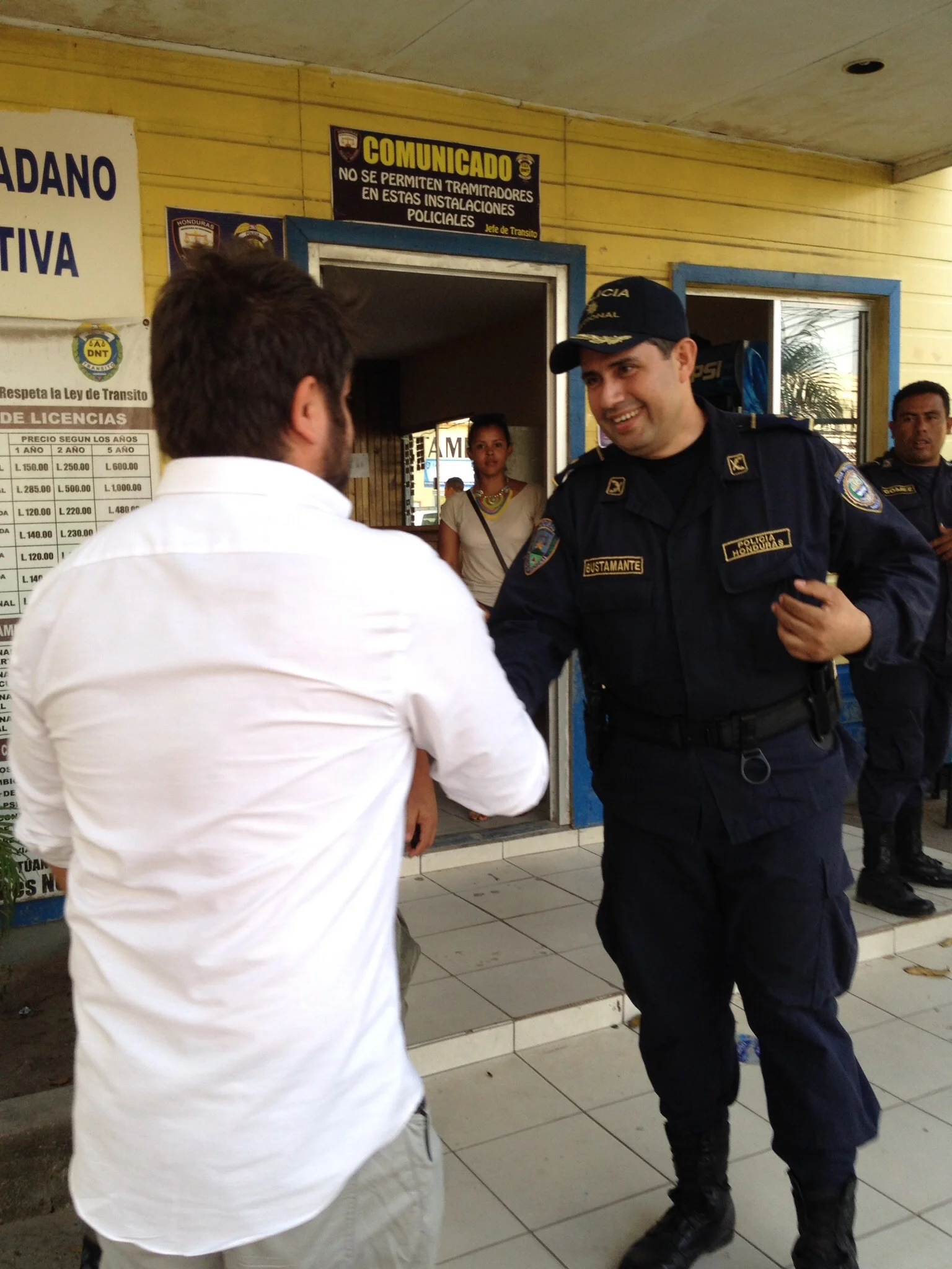 Javier Mendoza with Luis Bustamante in La Ceiba