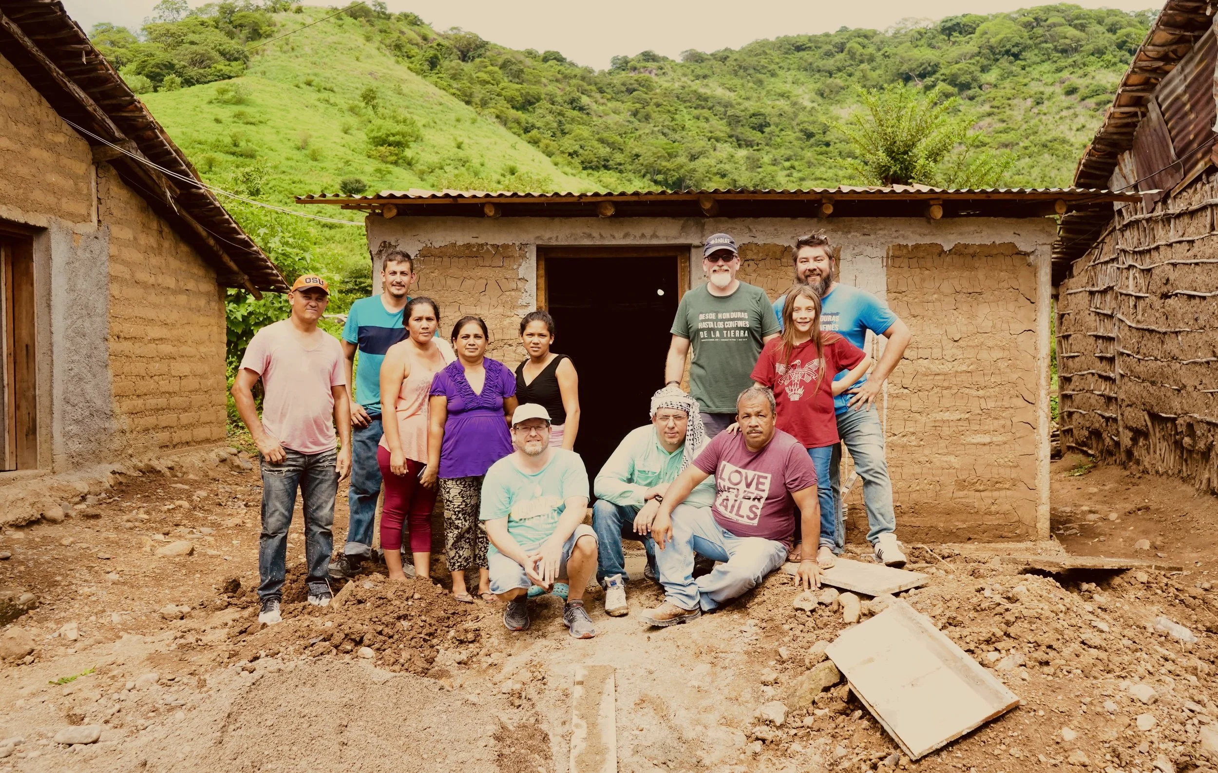 Part of the Connect Global August team focus was to pour brand new concrete floors for families in need.