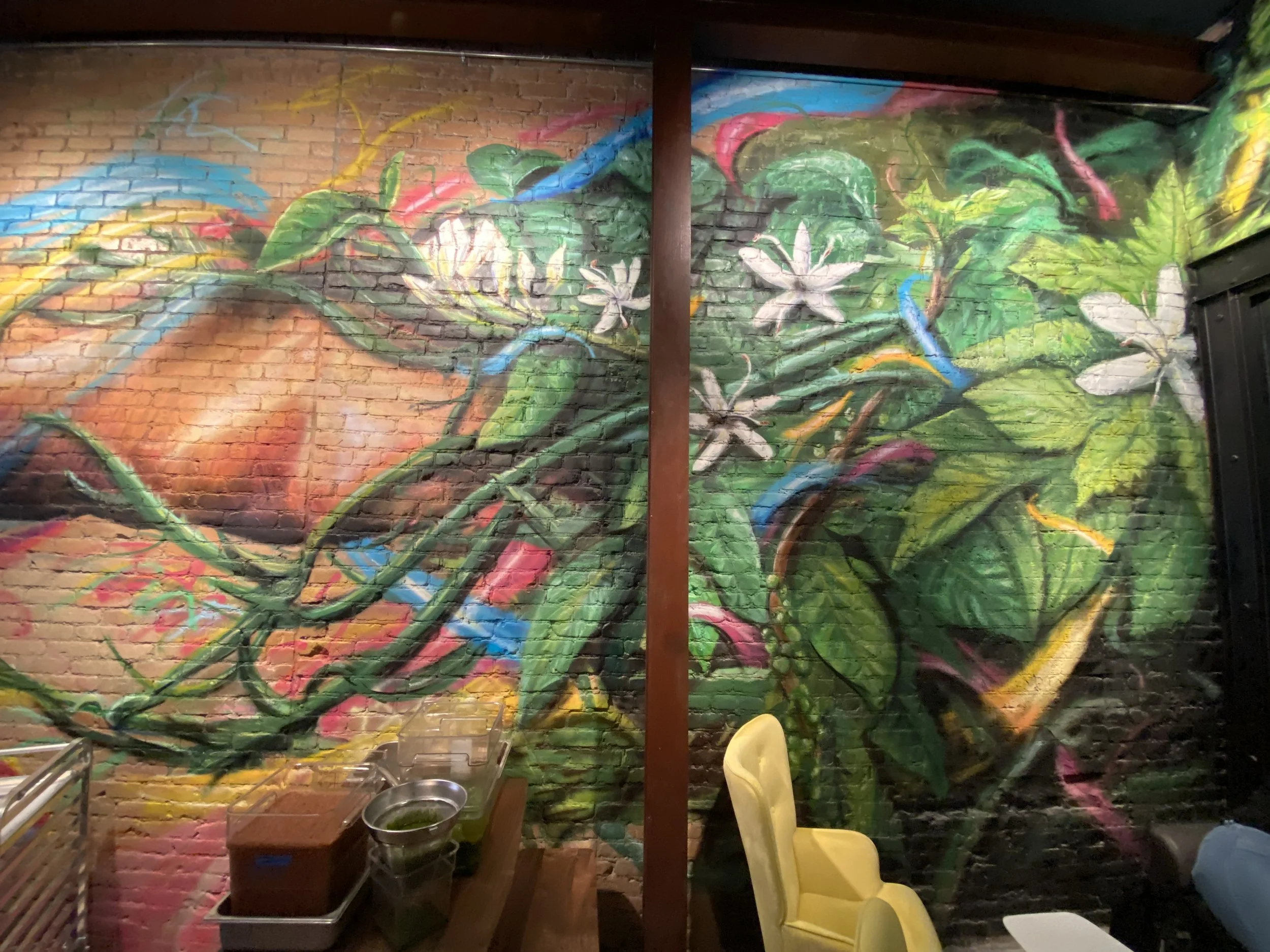  “Plants rule the world and have shaped every inch of what it means to be human. Being a coffee shop/brewery this piece explores our most popular daily stimulant/depressant  regiment. Magical coffee and its ability to give us momentary superpowers, a