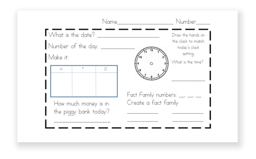 Math Morning Work