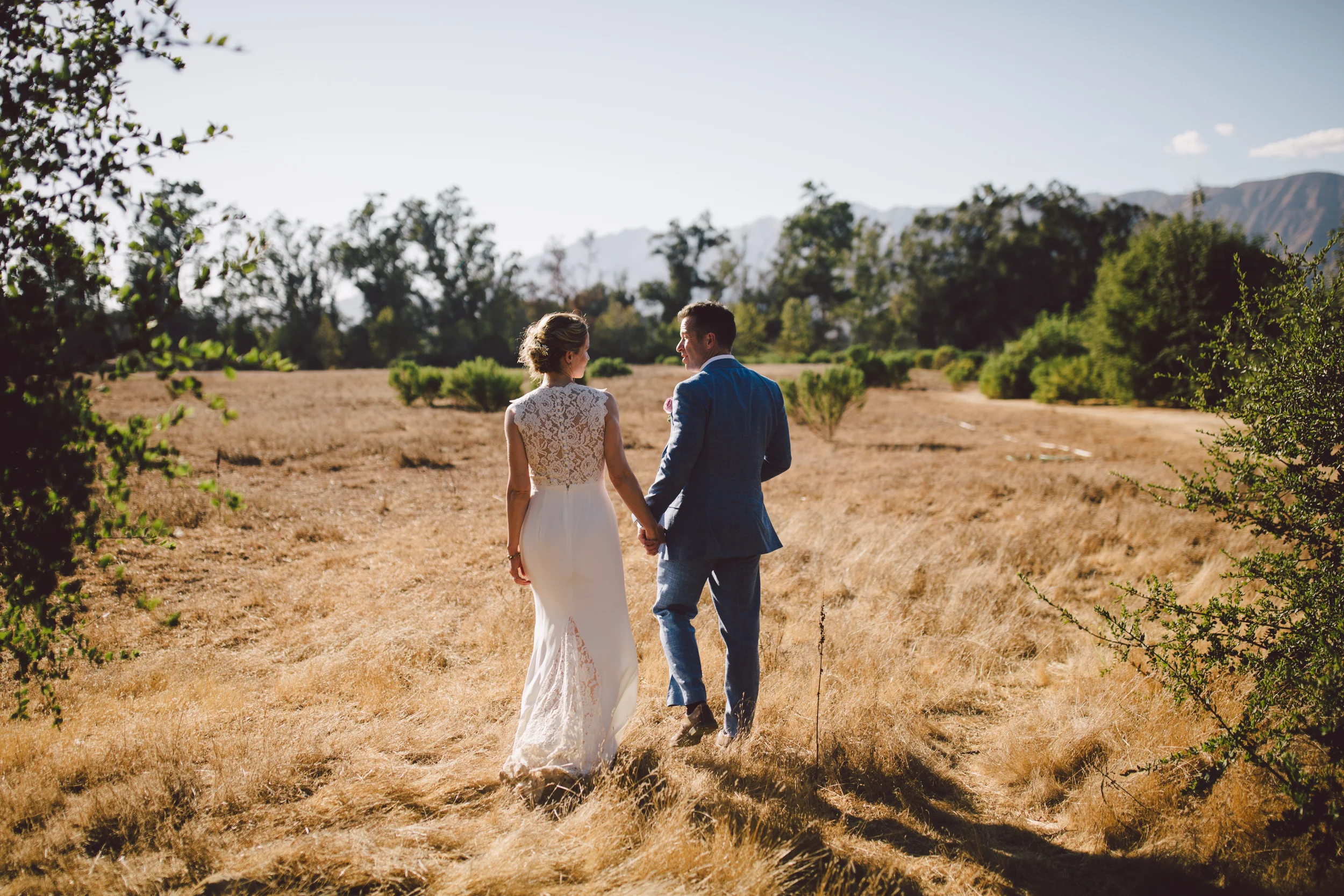 ojai outdoor mountain elopement sunset wedding