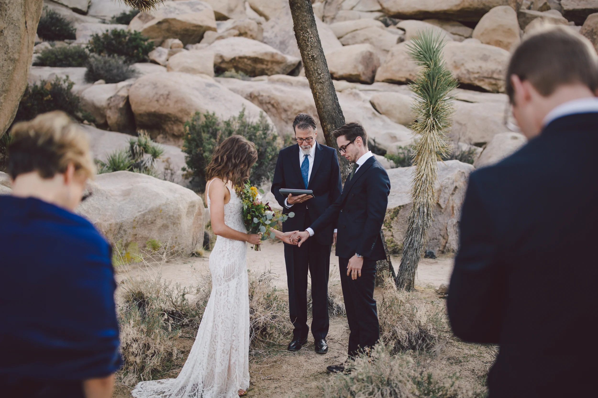 christian elopement joshua tree intimate wedding cap rock national park