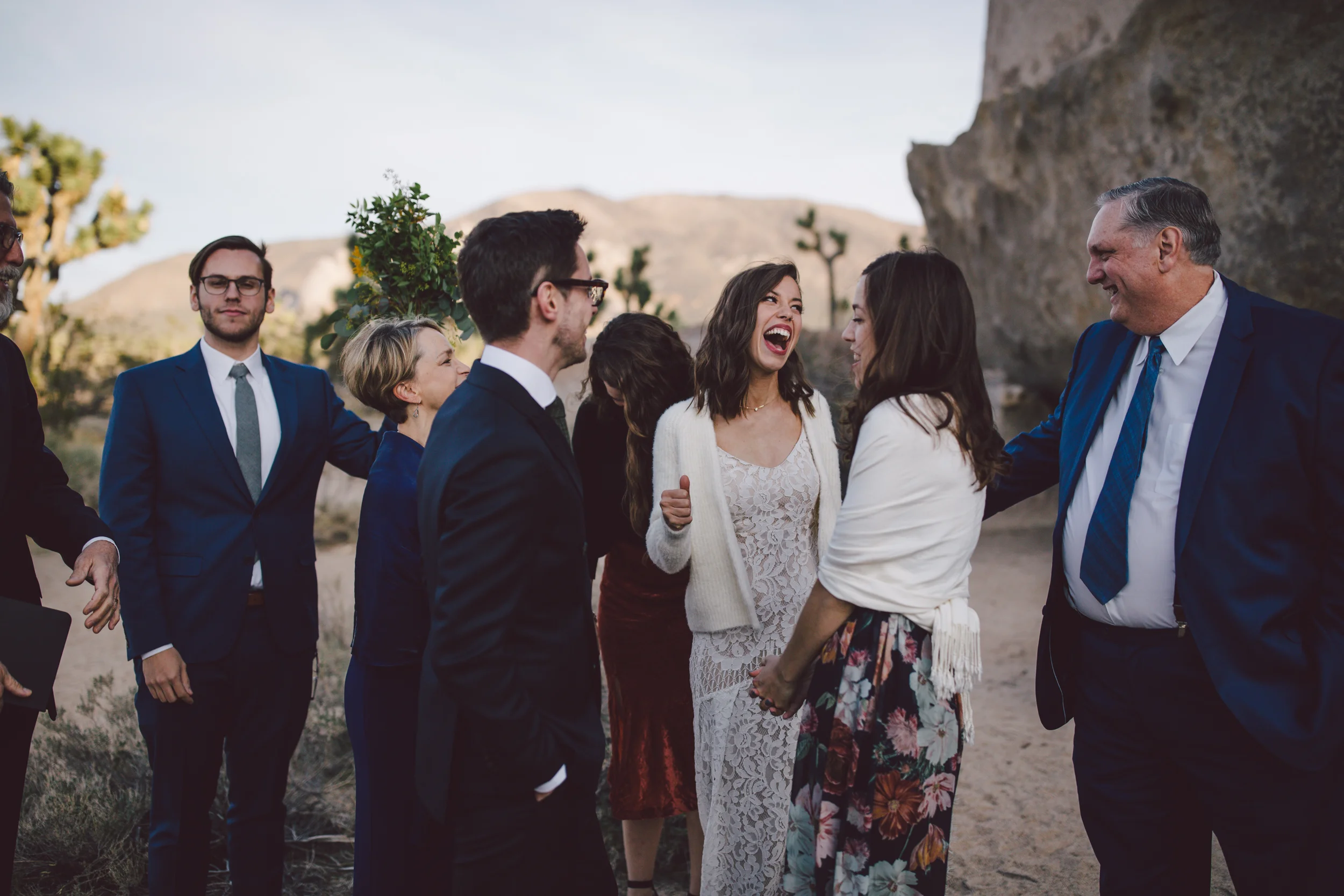joshua tree elopement cap rock celebration bohemian simple