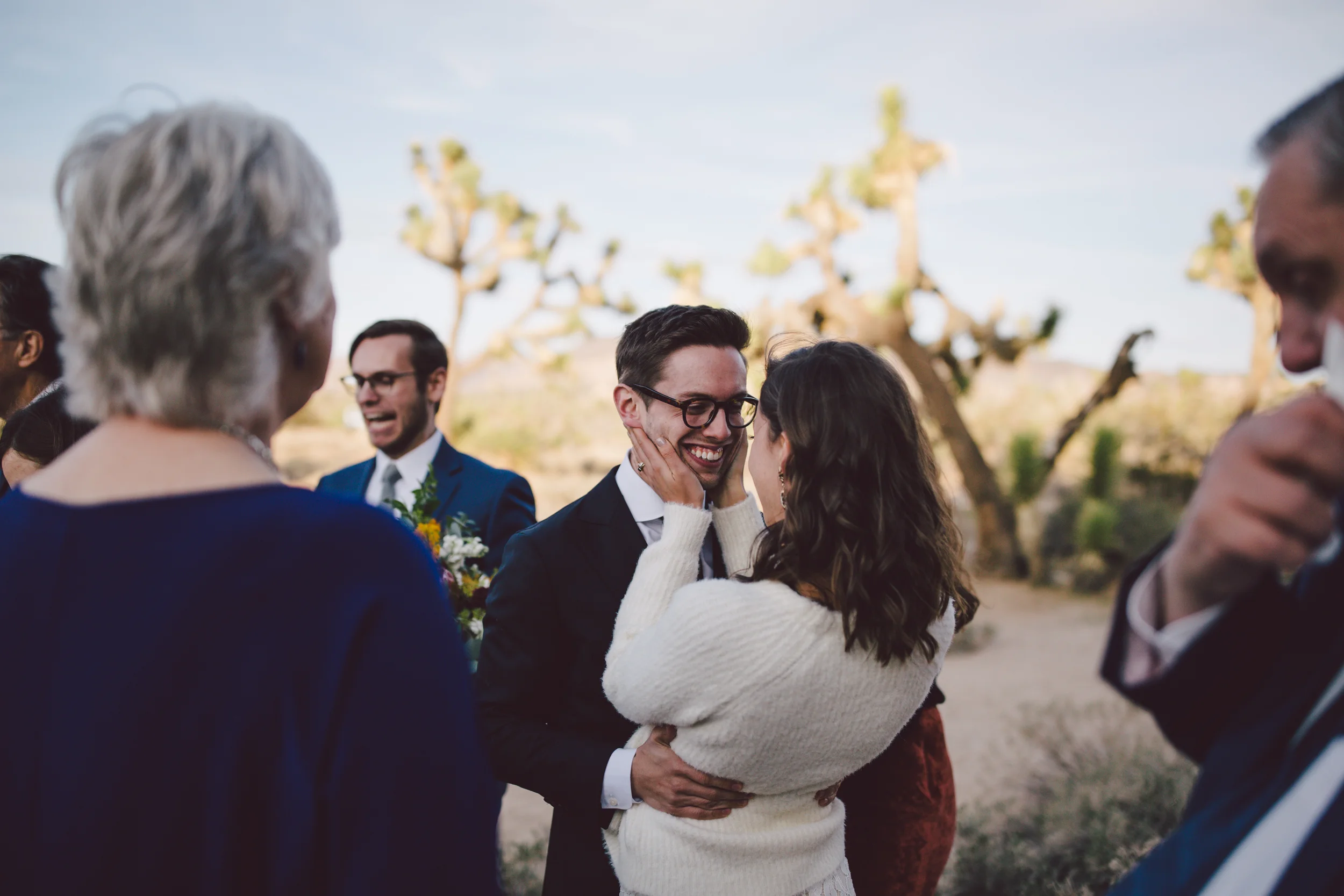 christian couple joshua tree elopement national park cap rock
