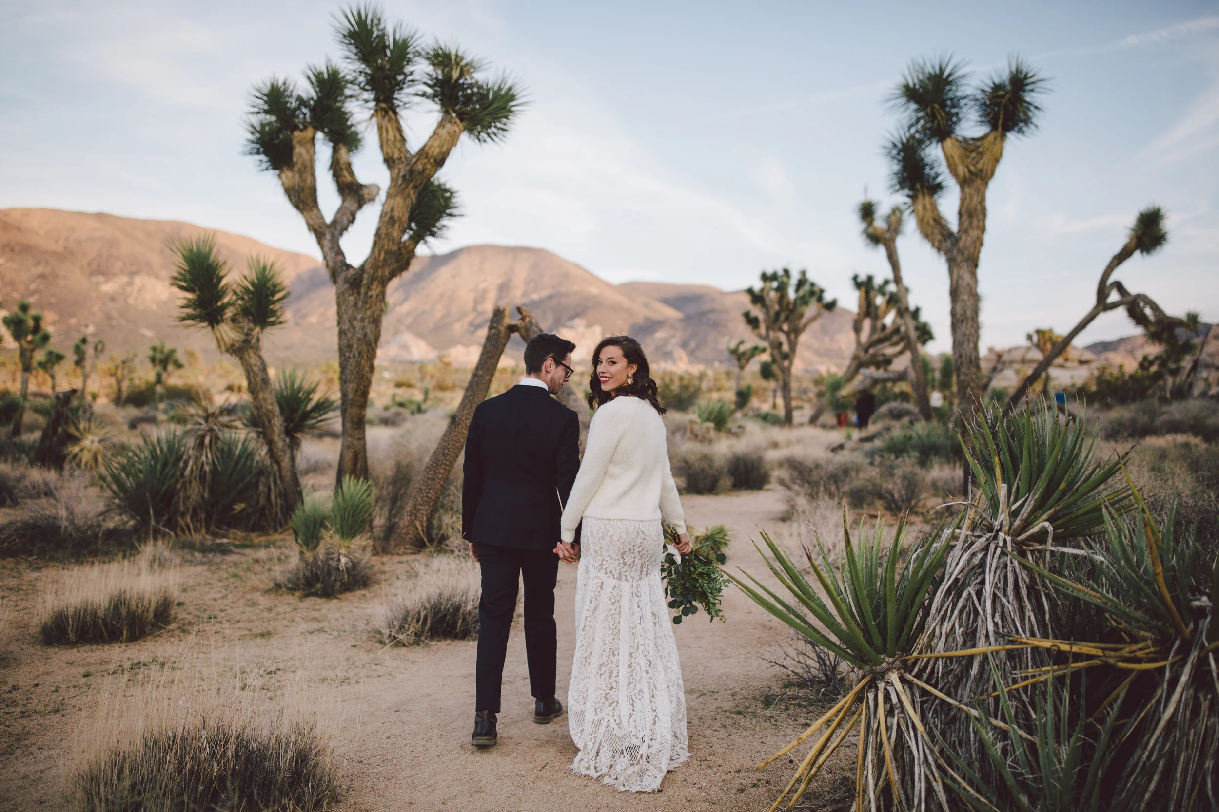 boho bride cap rock joshua tree elopement intimate wedding