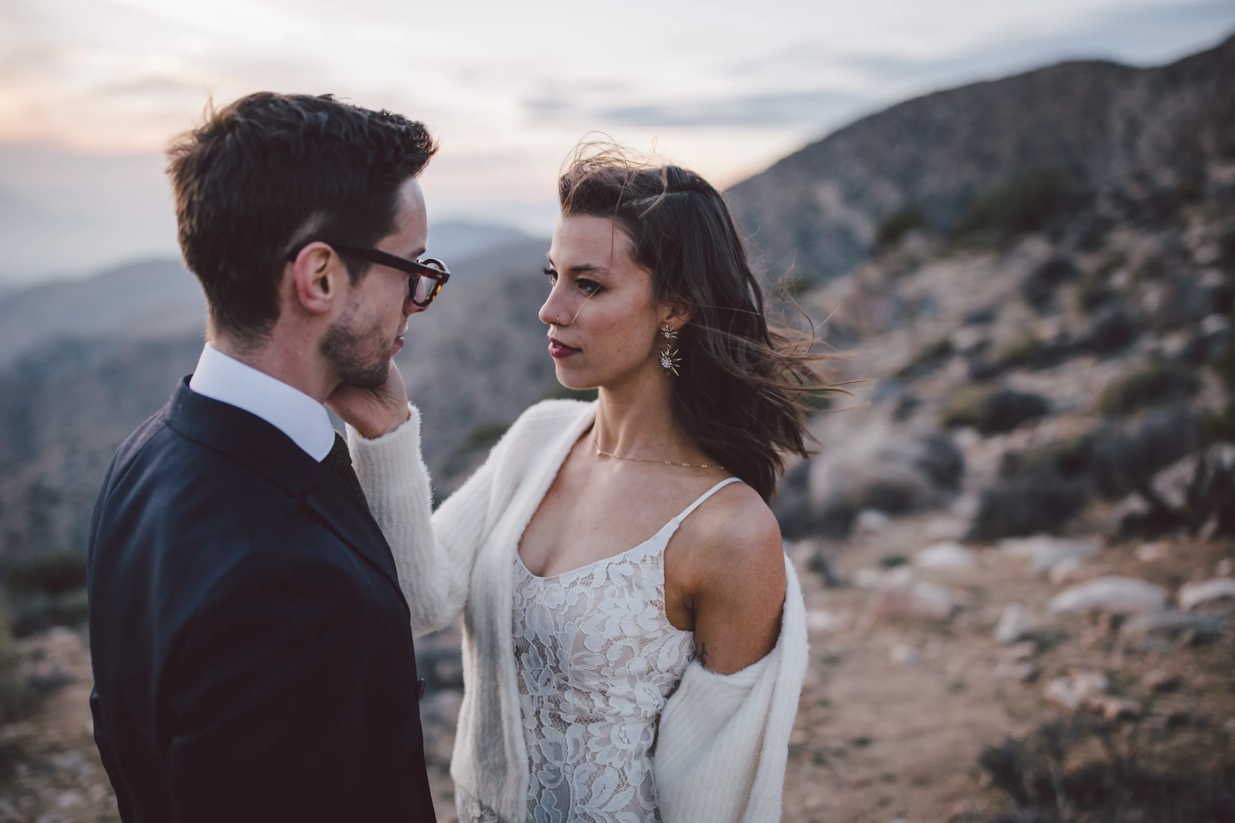 keys view joshua tree sunset elopement california