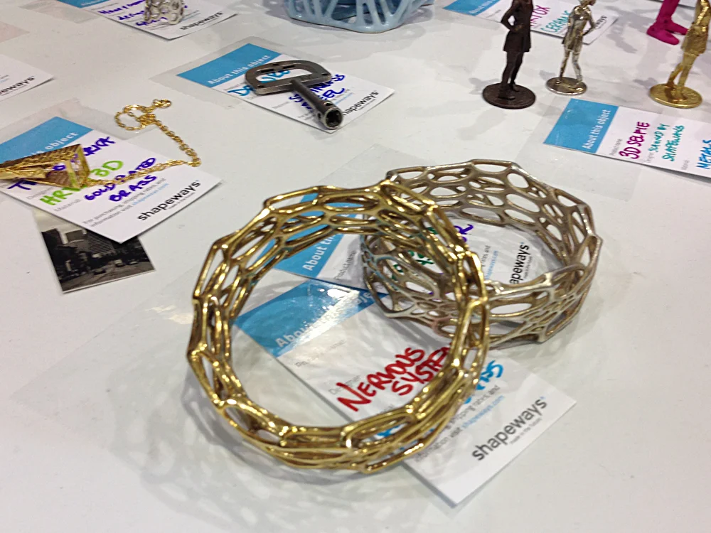 Shapeways had an impressive lineup of 3D Printable material options on display.