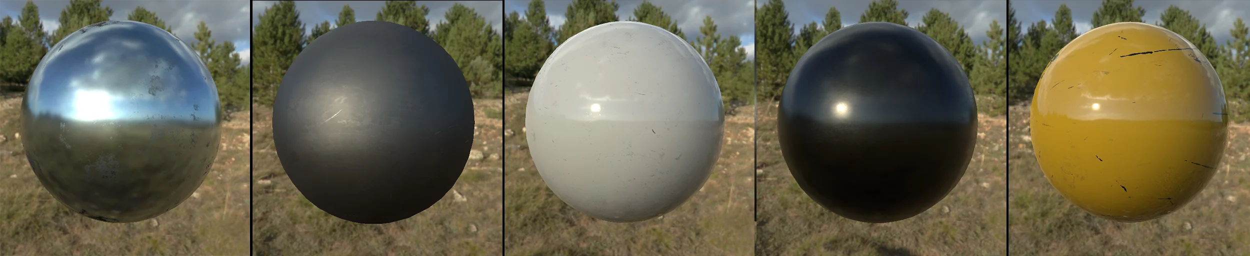 Some of the Smart Materials created for the character and weapons assets.