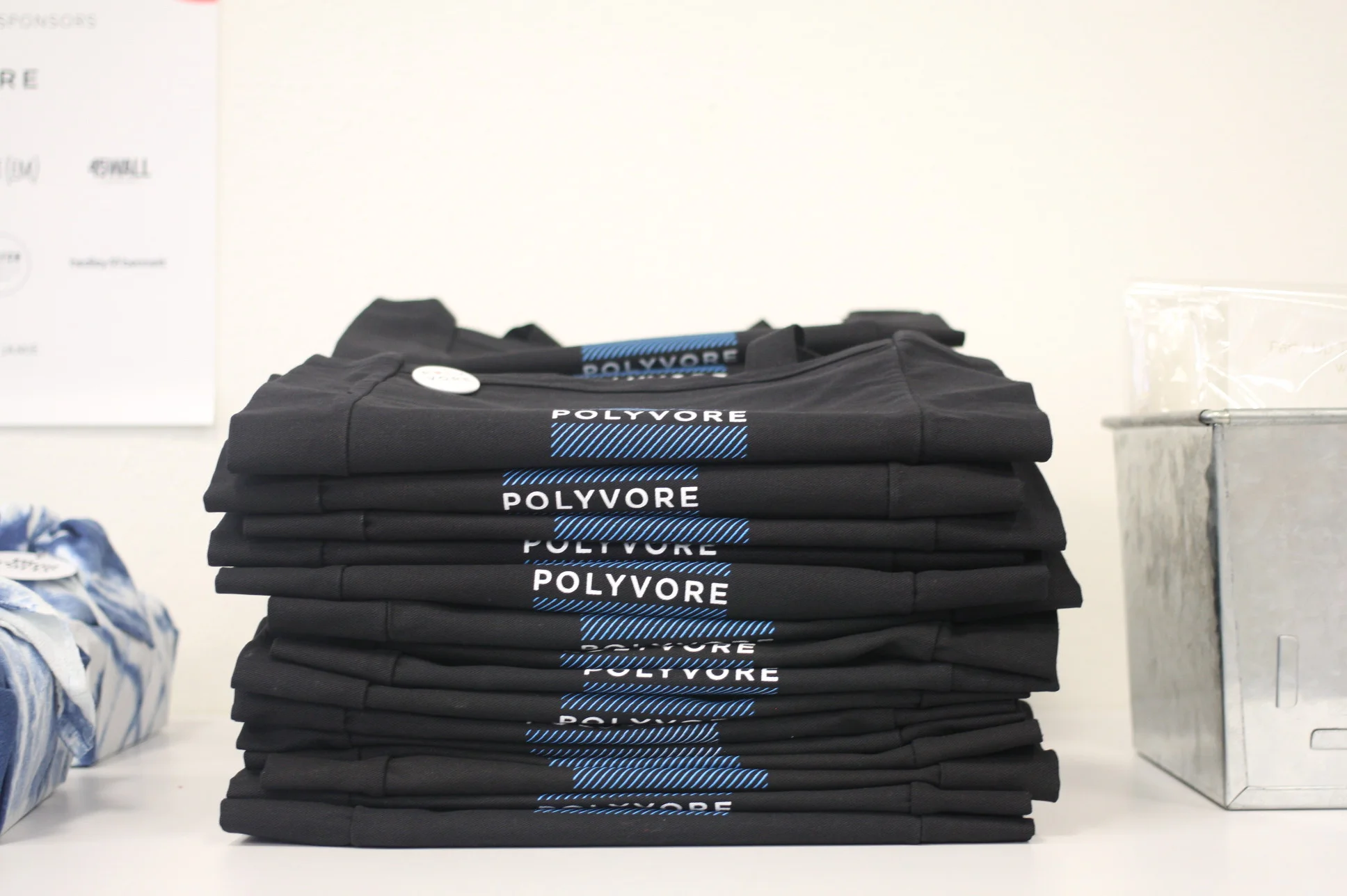 Polyvore provided tote bags and pins to tote all our goodies in at the end of the night.