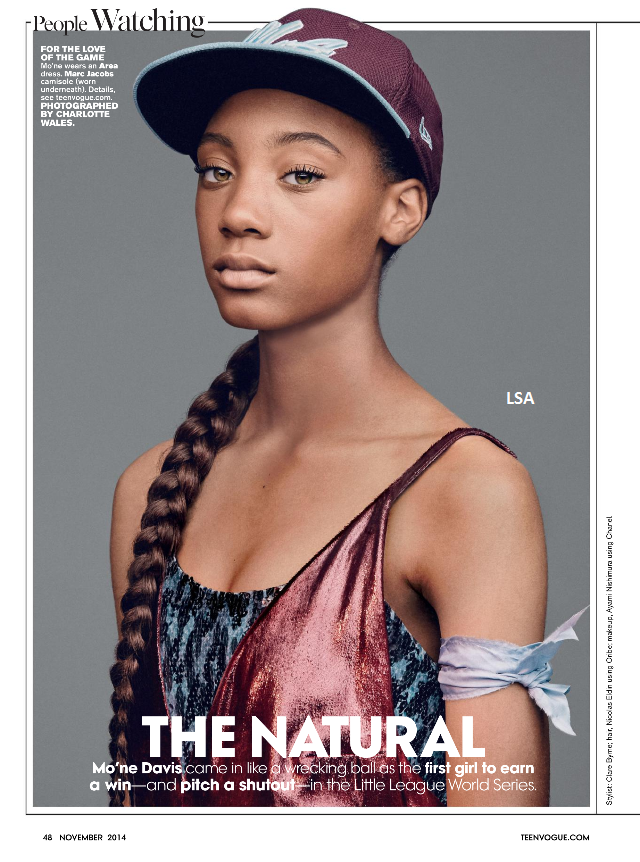 Teenage sports star Mo'ne Davis from Philadelphia, PA