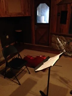 Incredibly expensive microphone. Bach sessions, 2013