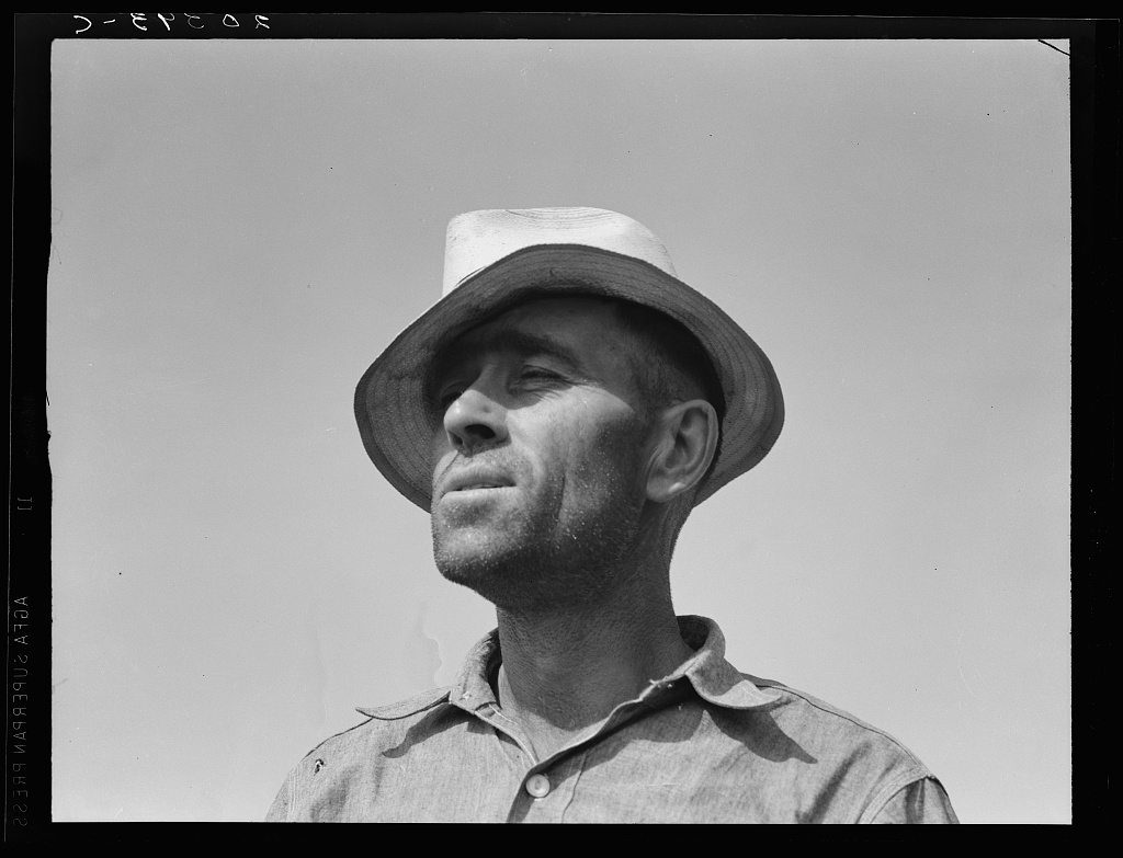  Washington, Yakima Valley, near Wapato. Rural rehabilitation client (Farm Security Administration). Portrait of Chris Adolf. "My father made me work. That was his mistake, he made me work too hard. I learned about farming but nothing out of the book