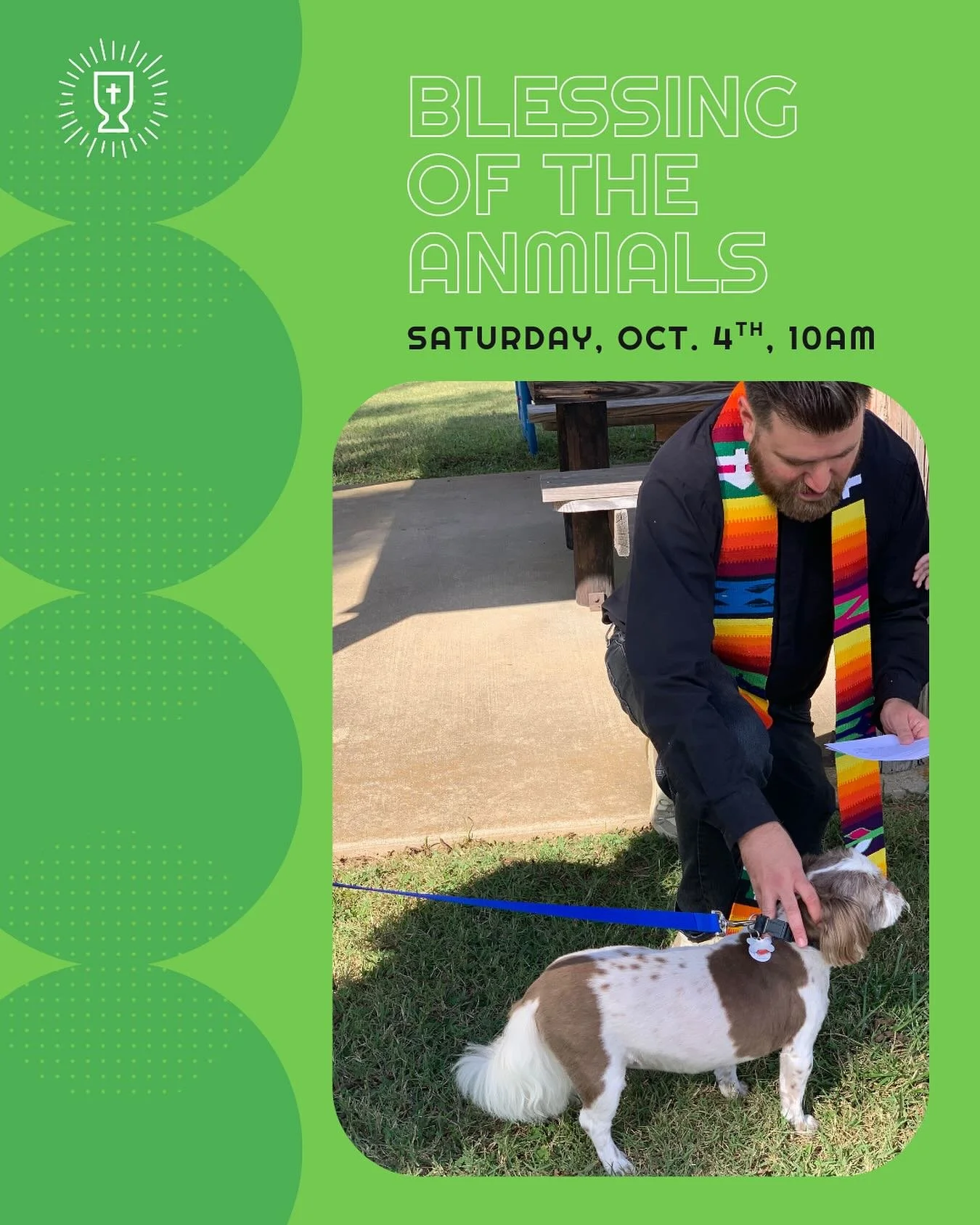 Join us for our annual Blessing of the Animals this Saturday, October 4th at 10am.

All furry, scaly, and feathered creatures are welcome! Blessing of Animals witnesses to God&rsquo;s and the Church&rsquo;s love, care, and concern for creation. We re
