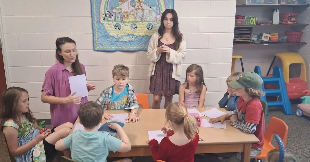 It has been so sweet to see the growth of Sacrament Kids. We are so thankful to @sarahdmoran who leads this group and all of our kids team. Here, @mrskatiecullen and @elaina.christina are teaching the big kids. They made special gifts for their moms 