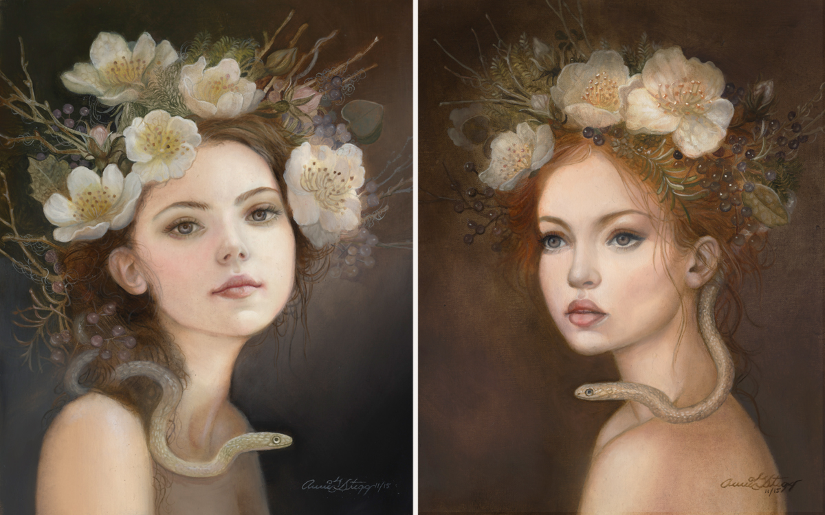 Briar and Lilith, 8x10, oil on linen