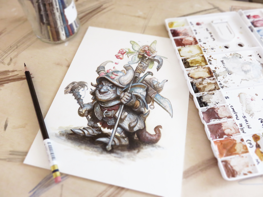 "Goblin's Bane", 8x10, watercolor on paper, Justin Gerard