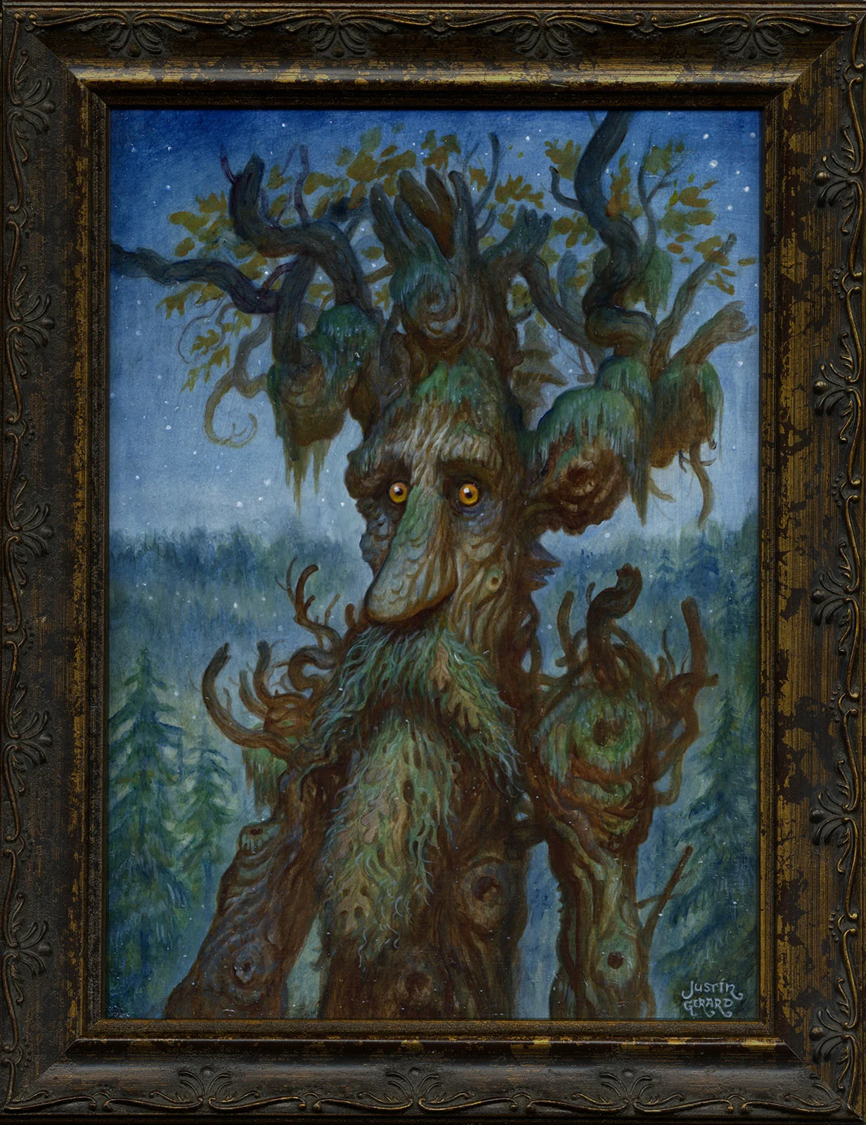 "Treebeard", Justin Gerard, 11x14, oil on board, October 2016