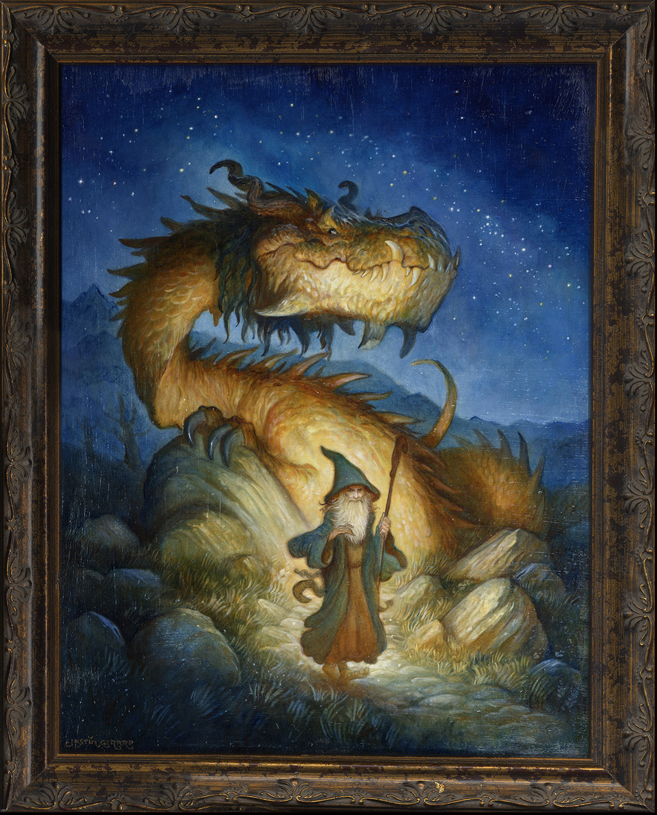 "Wizard's Revenge", Justin Gerard, watercolor and acrylic, October 2016