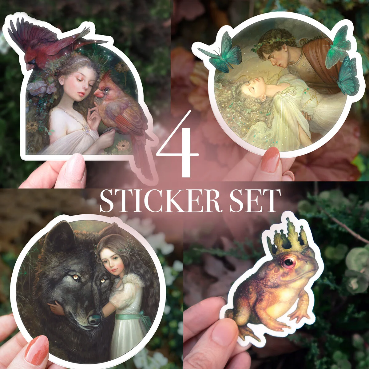 Set of 4 "Love Themed" Vinyl Stickers 