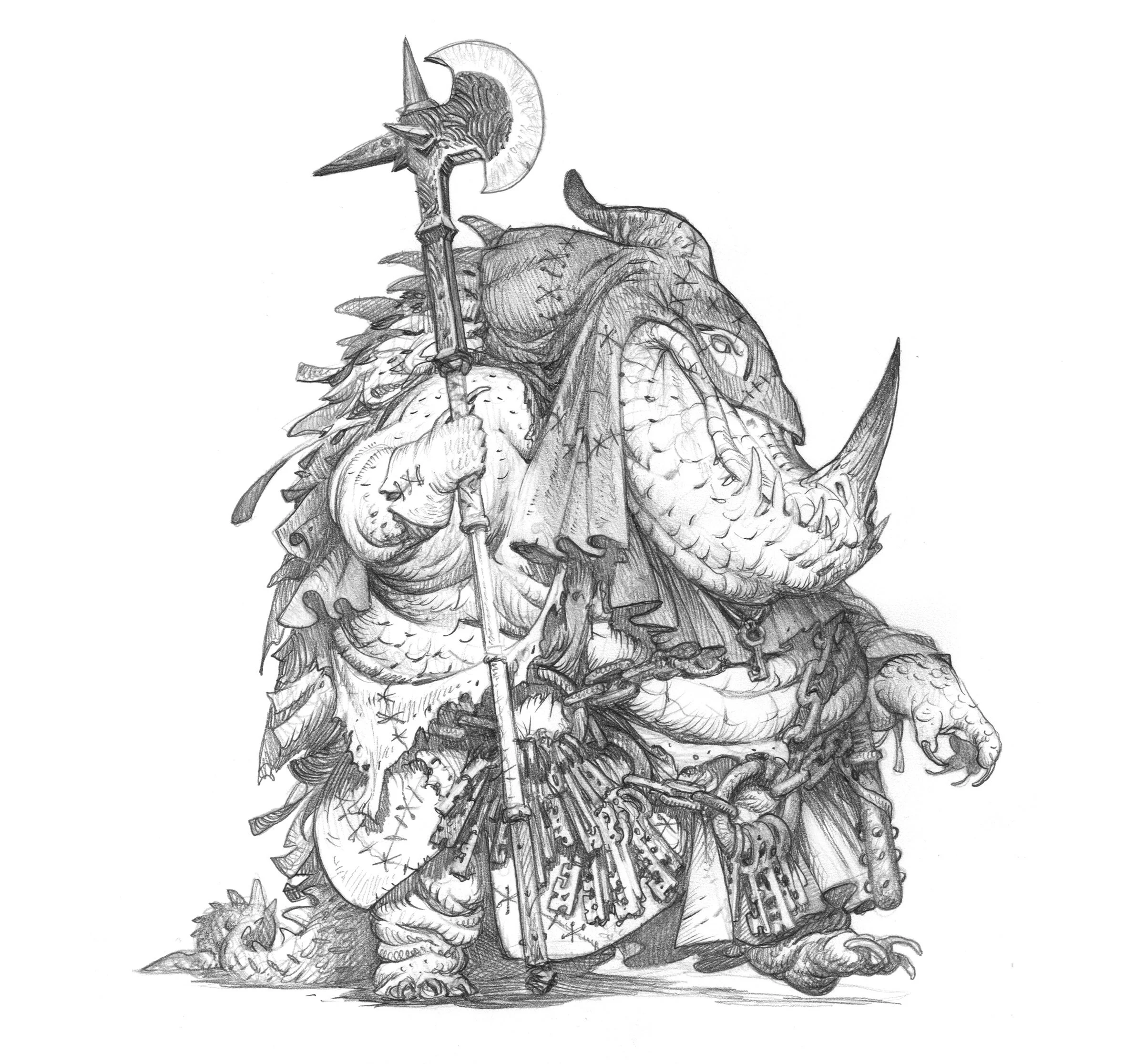 "The Dungeon Keeper" Original Drawing by Justin Gerard — Gallery Gerard