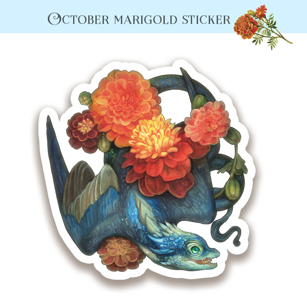 Draco Floris Birth Flower Dragon Weatherproof Vinyl Stickers — Gallery  Gerard
