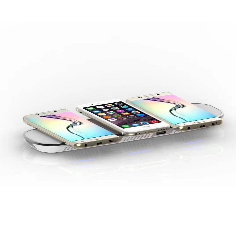 iPM 3 in 1 Wireless Fast Charging Pad with 2 USB Ports - White