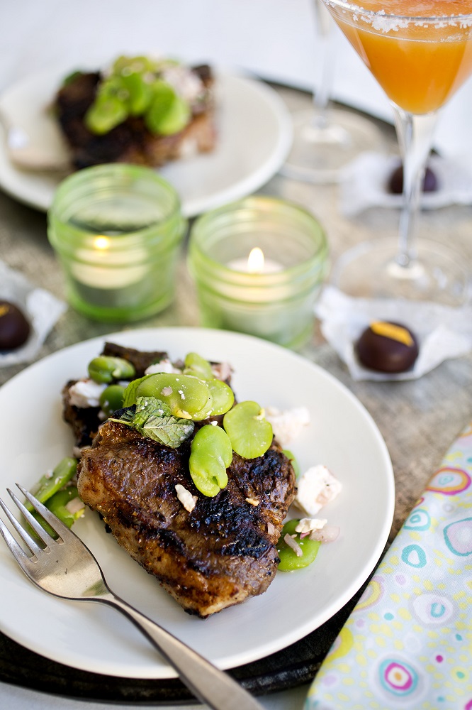 Spiced Lamb with Fava Bean Salad