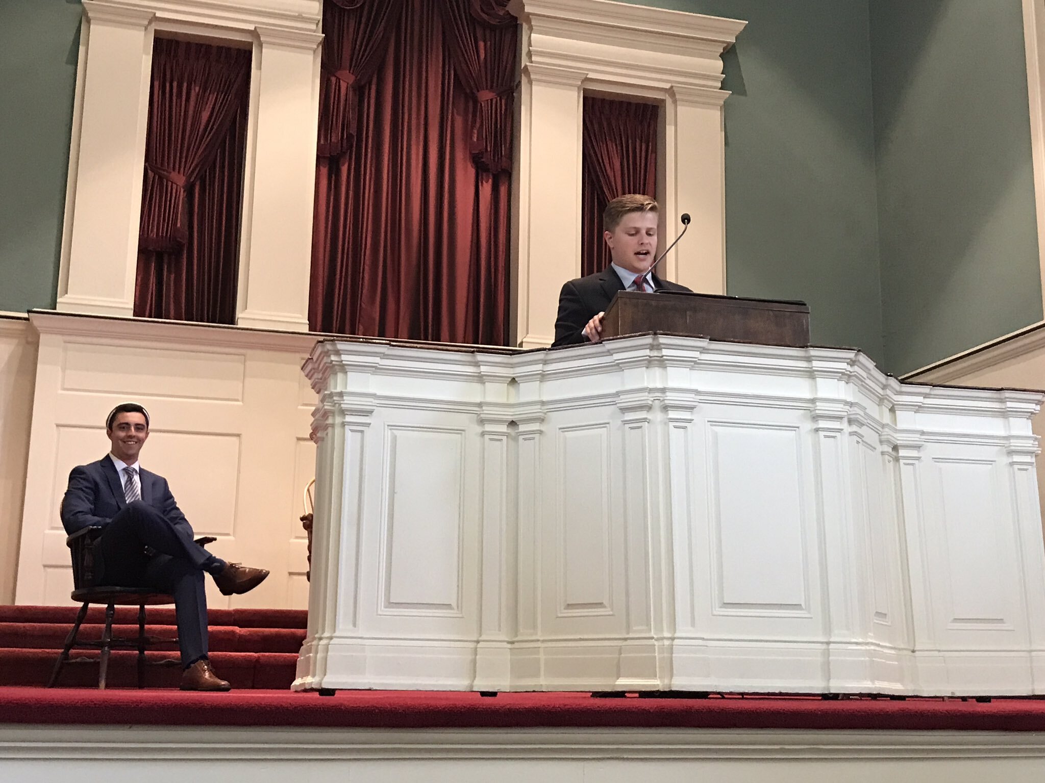 Jack Kellerman '18 addresses the student body as Student Government President