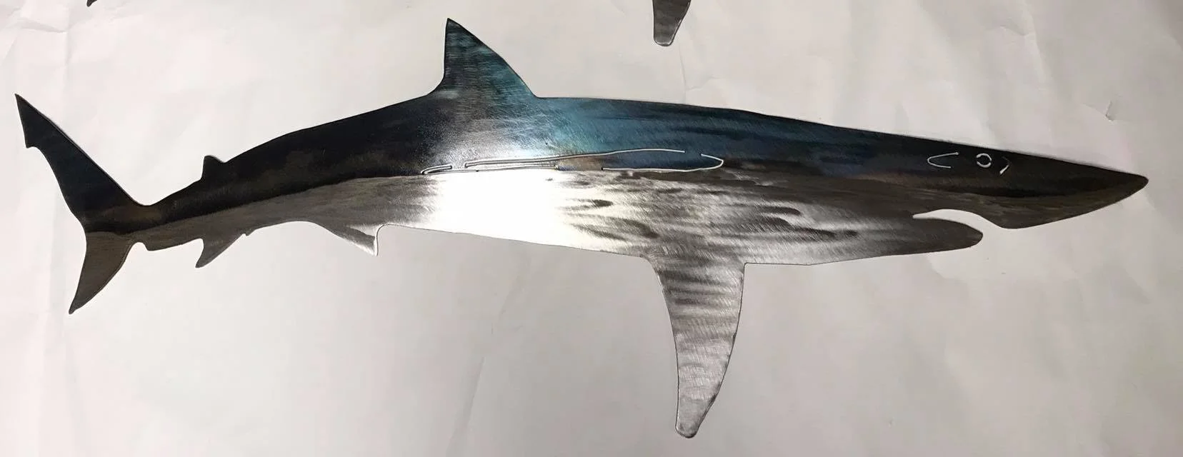 Blue Shark Metal Wall Art Original Metal Sculpture