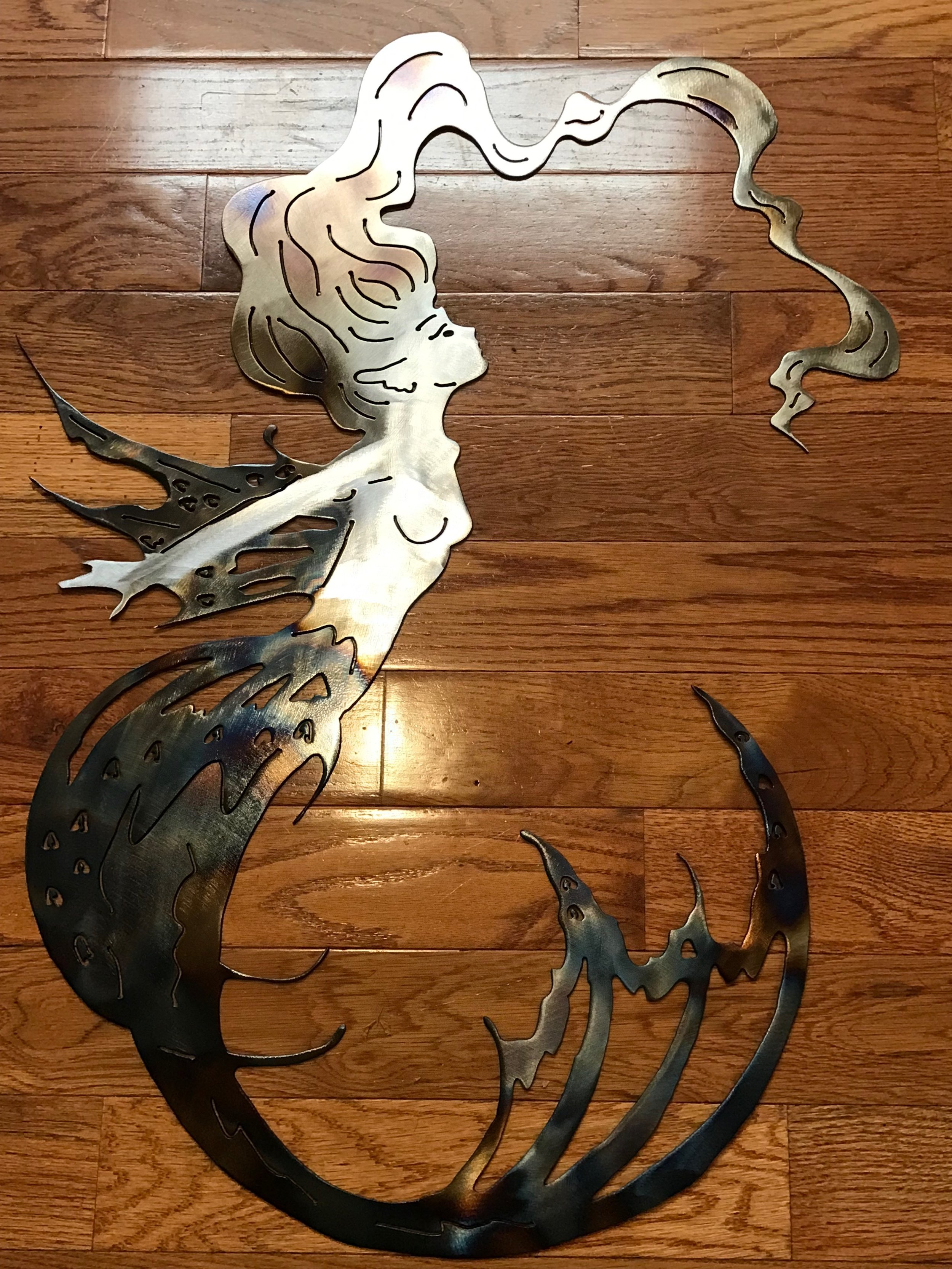 decor metal cutout Beach Sea Life Mermaid metal wall art home decor 