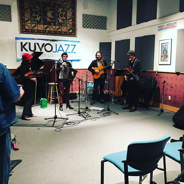 Sam Reider and The Human Hands. Amazing. Check out their new album &ldquo;Too Hot to Sleep.&rdquo; #samreiderandthehumanhands #recorderklaus #kuvo #coloradomusicscene #denverjazz