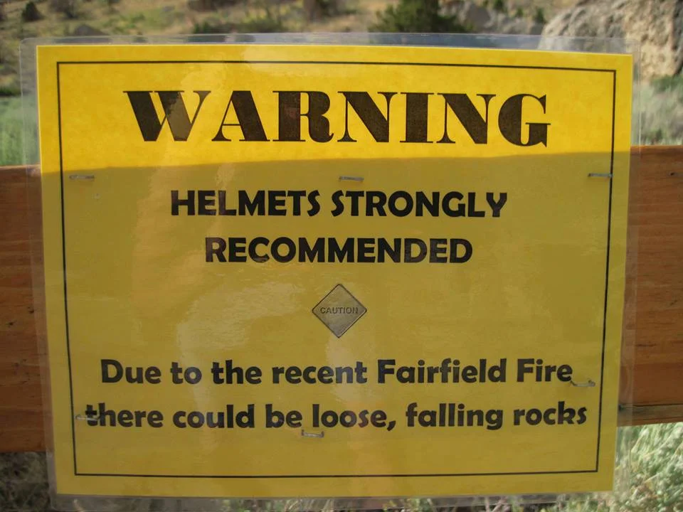 Much of the vegetation above the cliff was destroyed by the fire. This will allow for faster erosion and thus more potential for rockfall. Hopefully, by this time next year the grass will have grown in even stronger than before. Until then, we can expect more potential to be hit by rocks from above. Wear a helmet.