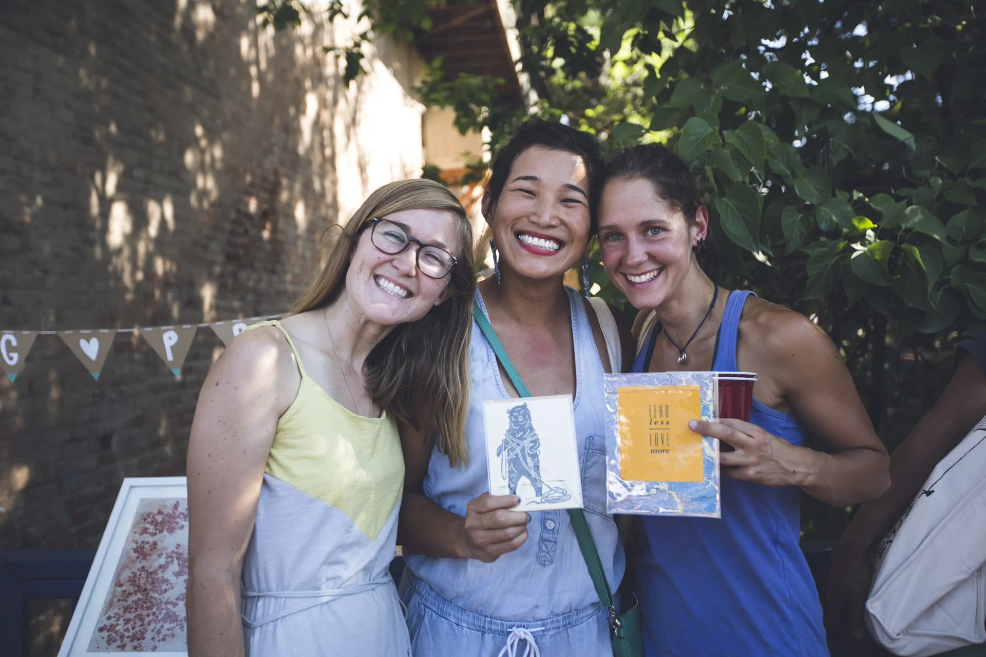 Hannah Dwyer, featured Central Bank and Trust Art Crawl artist with some adoring fans.
