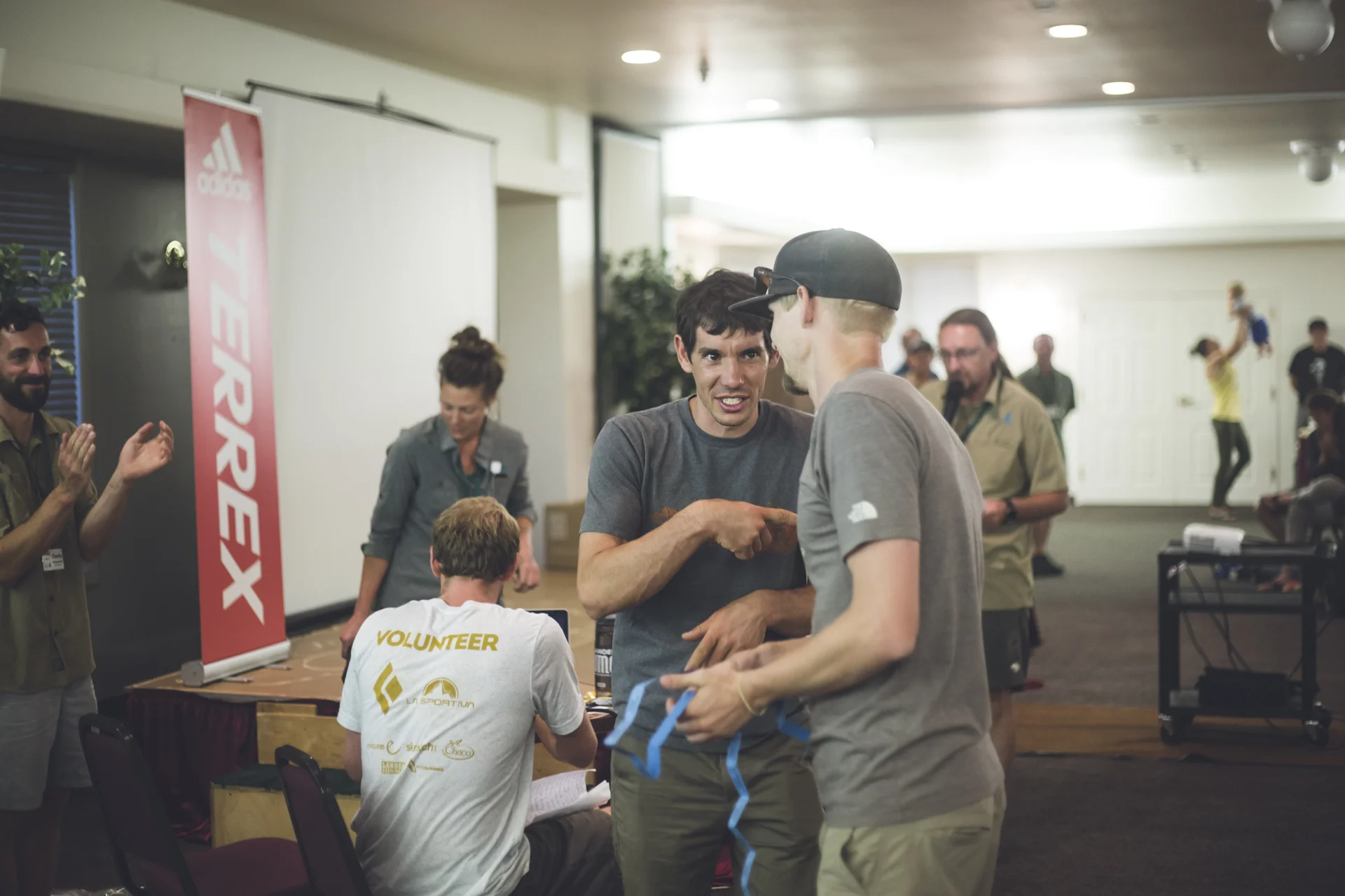 Alex captured here having his mind blown by the amount of stuff our Grand Prize Raffle Winner Won. I like to imagine him saying, " Seriously dude, i dont get that much stuff from my sponsors."