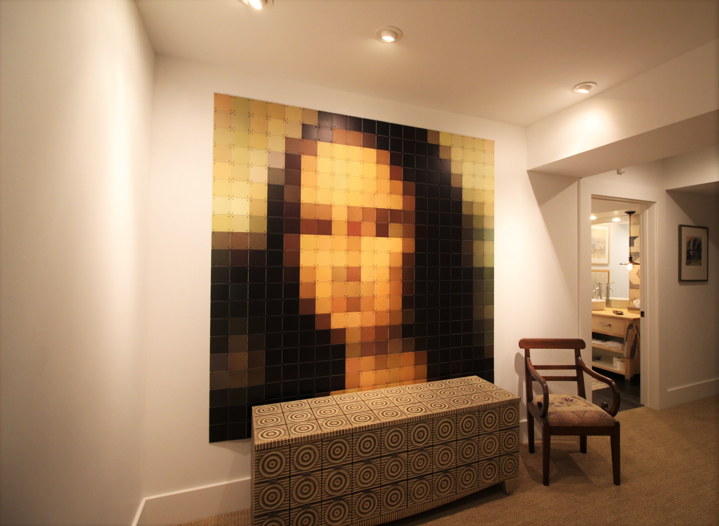 This incredibly cool piece actually came to the Dawson's doorstep in small, individual squares... Shirley and her granddaughter had to spend an entire afternoon following the instructions to assemble it.