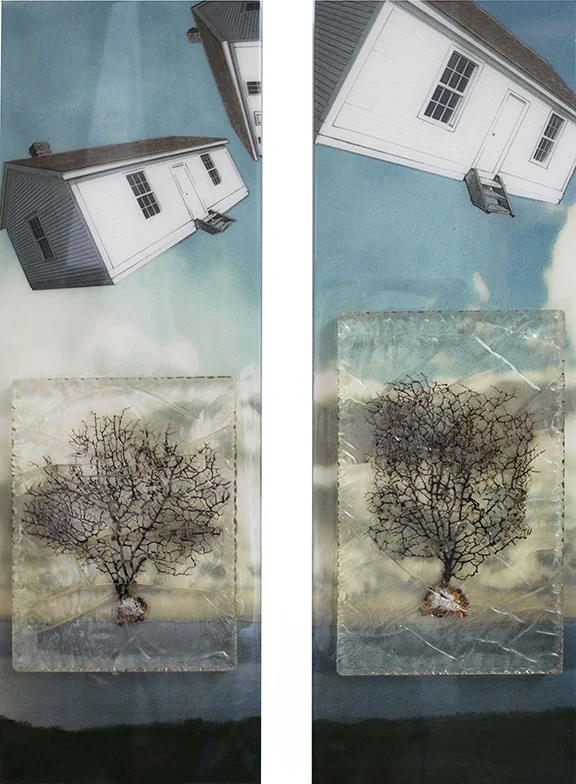 Wind I and II, 2013, Mixed Media on panel, 36" X 12" each (sold individually) from "EVIDENCE" (Wind I sold)