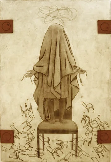 Musical Chairs, 2003, 6' X 4', Mixed Media/Encaustic (Sarah)
