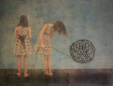 Thriving on Chaos, 2009, 48"x60", Mixed Media/Encaustic (Sarah) (sold)